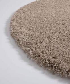 Hochflor Teppich Rund Cozy Shaggy - Beige - close up zijkant, thumbnail Hochflor Teppich Rund Cozy Shaggy - Beige - close up zijkant, thumbnail