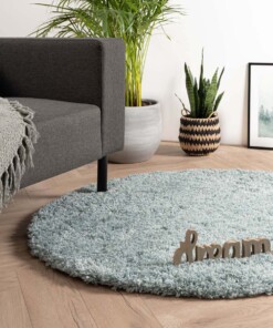 Hochflor Teppich Rund - Cozy Shaggy - Hellblau - sfeer, thumbnail