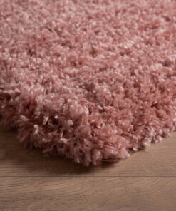 Hochflor Teppich - Cozy Shaggy - Rosa - close up hoek, thumbnail