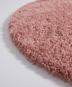 Hochflor Teppich Rund - Cozy Shaggy - Rosa - close up zijkant, thumbnail