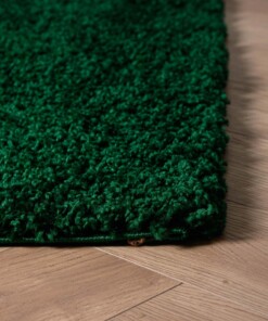 Hochflor Teppich Quadratisch Shaggy Trend - Smaragdgrün - close up hoek