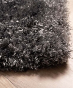 Hochflor Teppich Posh - Grau - close up hoek, thumbnail