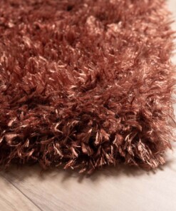 Hochflor Teppich Posh - Kupfer - close up hoek, thumbnail