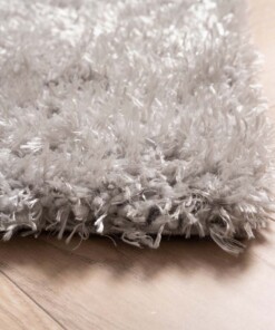 Hochflor Teppich Posh - Hellgrau - close up hoek, thumbnail