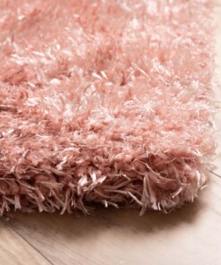 Hochflor Teppich Posh - Rosa - close up hoek, thumbnail