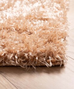 Hochflor Teppich Posh - Lachsfarben - close up hoek, thumbnail