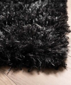 Hochflor Teppich Posh - Anthrazit - close up hoek, thumbnail