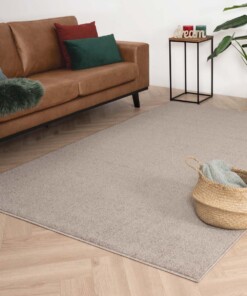 Kurzflor Teppich Quadratisch Fine - Beige