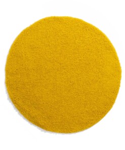 Hochflor Teppich Rund Shaggy Trend - Gelb - overzicht boven