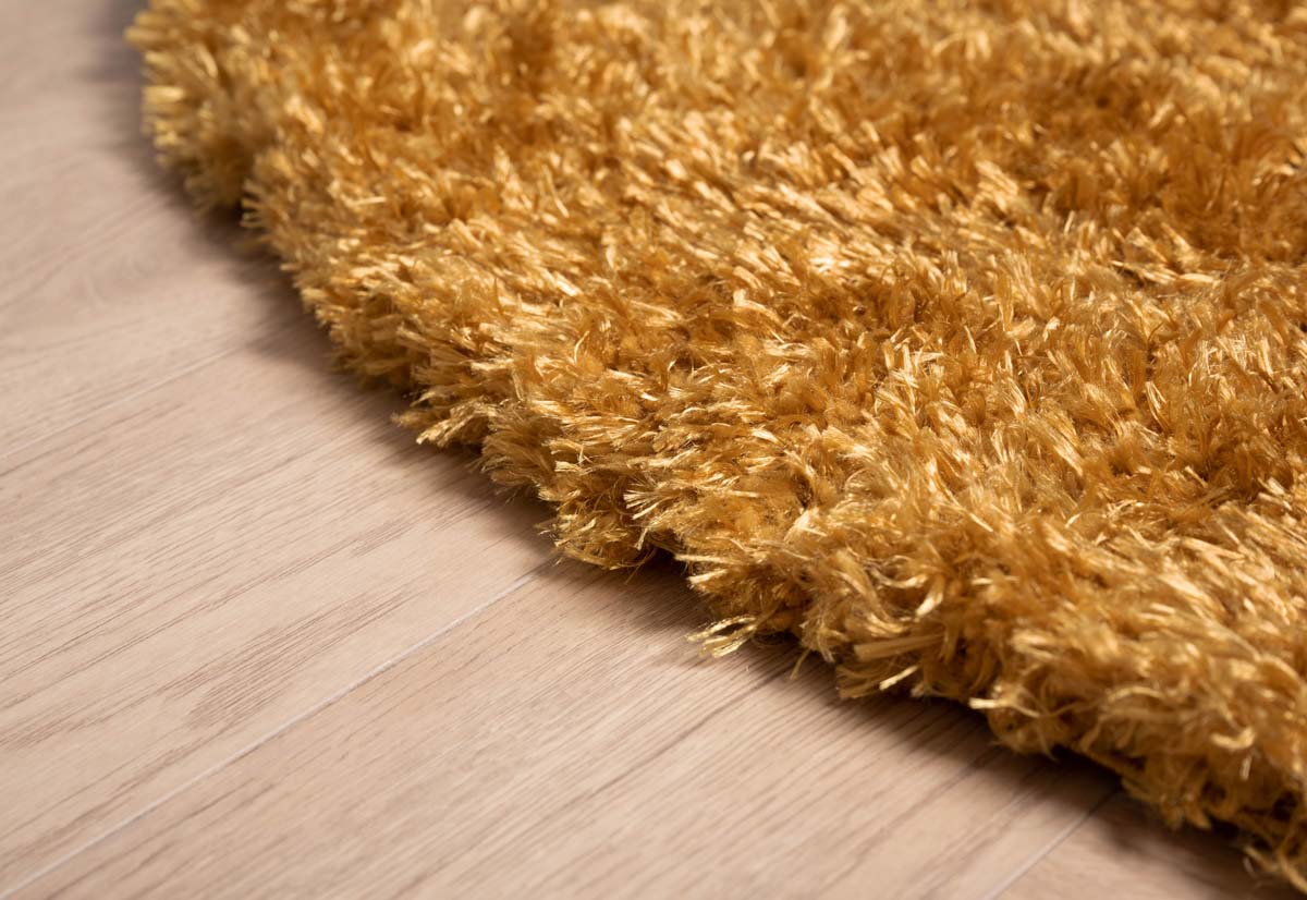 Hochflor Teppich Rund Posh - Gold - close up zijkant Hochflor Teppich Rund Posh - Gold - close up zijkant