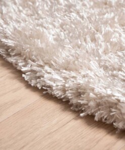 Hochflor Teppich Rund Posh - Creme Beige - close up zijkant, thumbnail