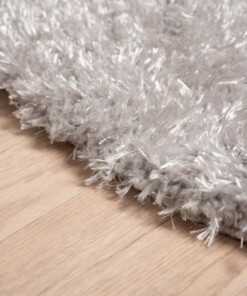 Hochflor Teppich Rund Posh - Hellgrau - close up zijkant, thumbnail