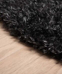 Hochflor Teppich Rund Posh - Anthrazit - close up zijkant, thumbnail Hochflor Teppich Rund Posh - Anthrazit - close up zijkant, thumbnail