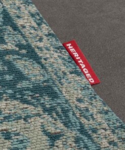 Vintage Teppich - Traditions - Blau Grau - close up, thumbnail