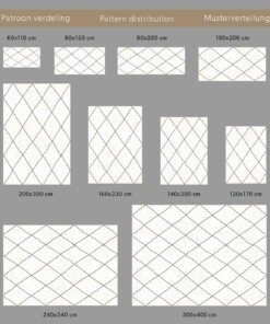 Läufer Rautenmuster Hochflor Artisan - Weiß/Grau