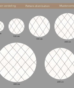 Teppich Rund Rautenmuster Hochflor Artisan - Weiß/Grau