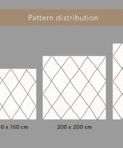 Teppich Quadratisch Rautenmuster Hochflor Artisan - Weiß/Grau Teppich Quadratisch Rautenmuster Hochflor Artisan - Weiß/Grau