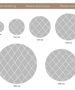 Hochflor Teppich Rund Rautenmuster Habitat - Weiß/Schwarz