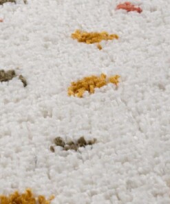 Hochflor Teppich Rund Punkte Artisan - Weiß/Bunt - close up materiaal, thumbnail