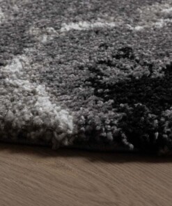 Hochflor Teppich Rund Marble Artisan - Grau - close up zijkant, thumbnail