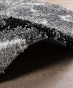 Hochflor Teppich Rund Marble Artisan - Grau - close up zijkant, thumbnail