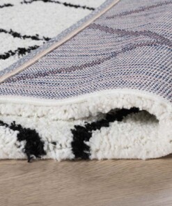 Hochflor Läufer Rautenmuster Artisan - Weiß/Schwarz - close up vouw, thumbnail Hochflor Läufer Rautenmuster Artisan - Weiß/Schwarz - close up vouw, thumbnail