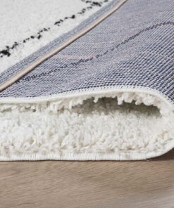 Hochflor Läufer Berber Artisan - Weiß/Schwarz - close up vouw, thumbnail