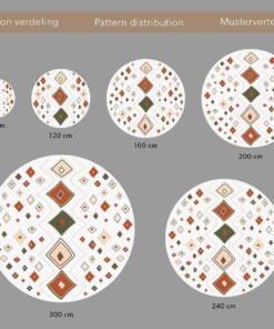 Boho Teppich Rund Hochflor Artisan - Beige/Bunt