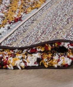 Hochflor Teppich Quadratisch Gestreift Artisan - Bunt/Senfgelb - close up vouw, thumbnail Hochflor Teppich Quadratisch Gestreift Artisan - Bunt/Senfgelb - close up vouw, thumbnail