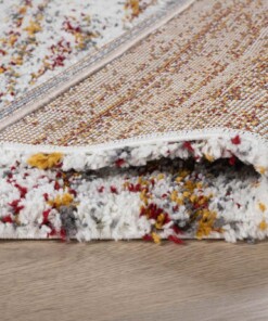 Hochflor Teppich Quadratisch Gestreift Artisan - Weiß/Bunt - close up vouw, thumbnail Hochflor Teppich Quadratisch Gestreift Artisan - Weiß/Bunt - close up vouw, thumbnail