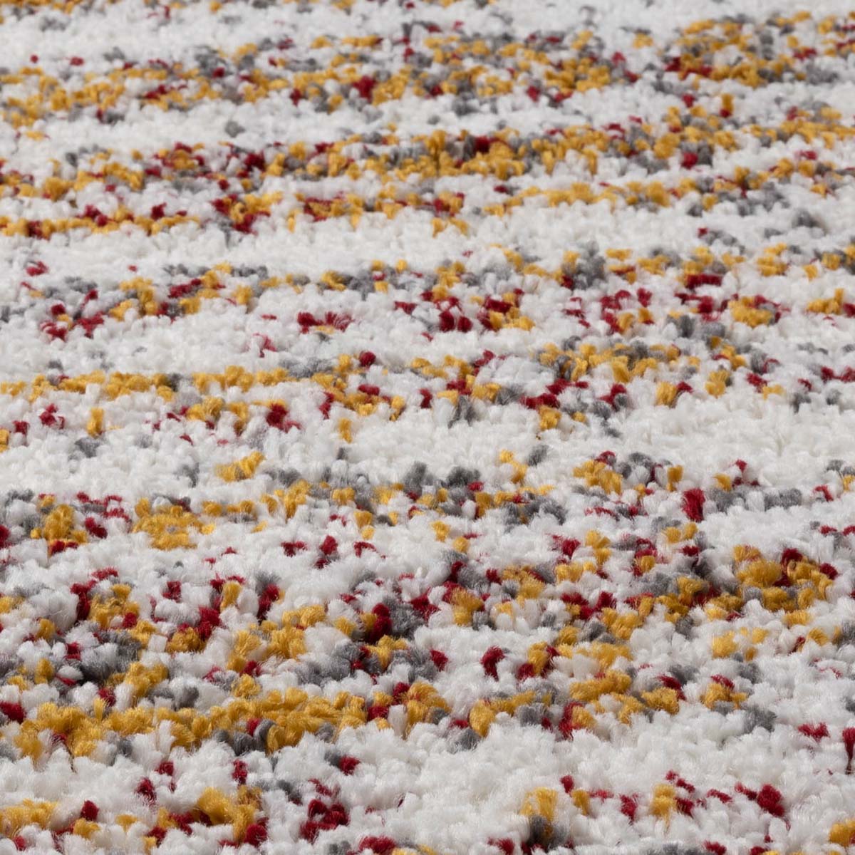 Hochflor Teppich Quadratisch Gestreift Artisan - Weiß/Bunt - close up materiaal Hochflor Teppich Quadratisch Gestreift Artisan - Weiß/Bunt - close up materiaal