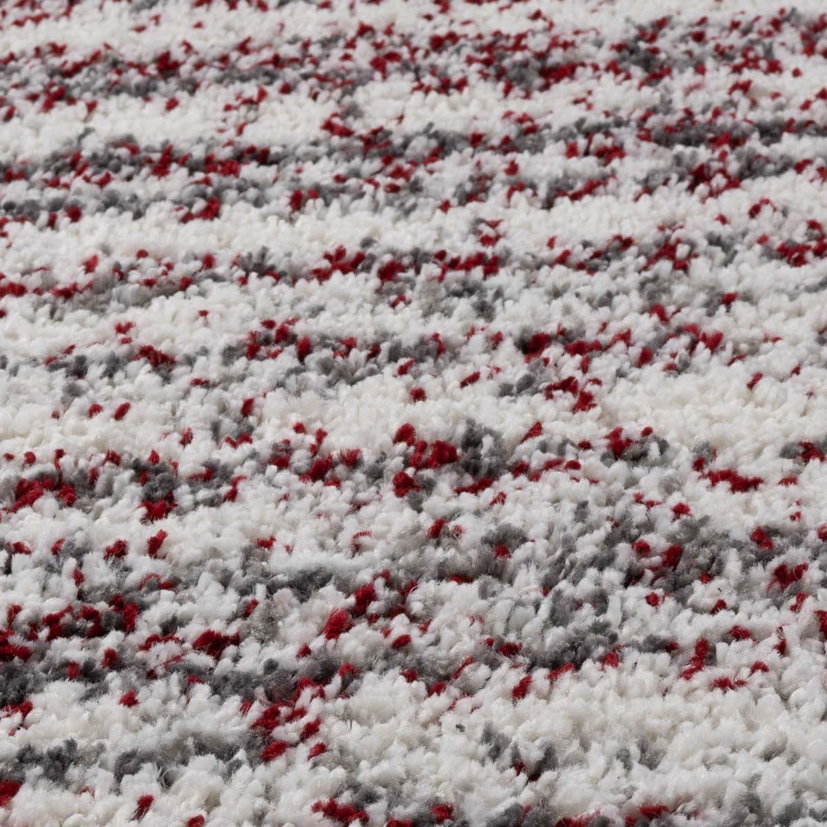 Hochflor Teppich Quadratisch Gestreift Artisan - Grau/Rot - close up materiaal Hochflor Teppich Quadratisch Gestreift Artisan - Grau/Rot - close up materiaal