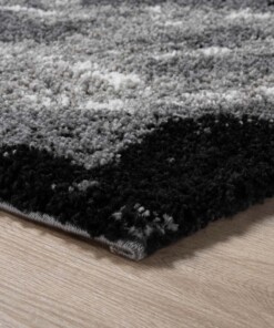 Hochflor Teppich Quadratisch Marble Artisan - Grau - close up hoek, thumbnail