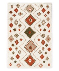 Boho Läufer Hochflor Artisan - Weiß/Bunt - overzicht, thumbnail