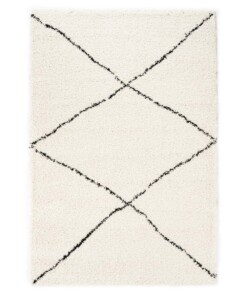 Hochflor Teppich Berber Artisan - Weiß/Schwarz - overzicht
