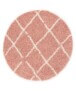 Hochflor Teppich Rund Rautenmuster Habitat - Rosa/Weiß - overzicht, thumbnail