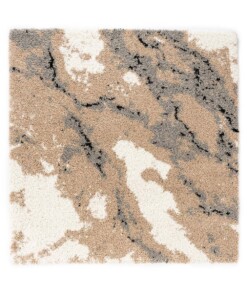 Hochflor Teppich Quadratisch Marble Artisan - Beige - overzicht
