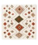 Boho Teppich Quadratisch Hochflor Artisan - Weiß/Bunt - overzicht, thumbnail