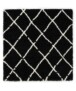 Hochflor Teppich Quadratisch Rautenmuster Artisan - Weiß/Schwarz - overzicht, thumbnail