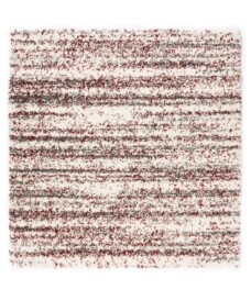 Hochflor Teppich Quadratisch Gestreift Artisan - Grau/Rot - overzicht, thumbnail