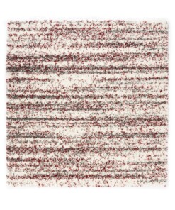 Hochflor Teppich Quadratisch Gestreift Artisan - Grau/Rot - overzicht
