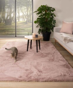 Flauschiger Teppich Hochflor - Comfy Plus - Rosa - sfeer, thumbnail