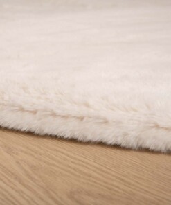 Teppich Rund Flauschig Hochflor - Comfy Plus - Creme - close up zijkant, thumbnail