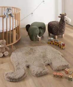 Flauschiger Kinderteppich Elefant - Fluffy Taupe - sfeer