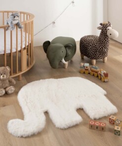 Flauschiger Kinderteppich Elefant - Fluffy Weiß - sfeer, thumbnail