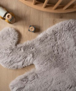 Flauschiger Kinderteppich Elefant - Fluffy Hellgrau - overzicht sfeer