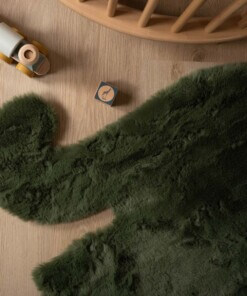 Flauschiger Kinderteppich Elefant - Fluffy Olivgrün - overzicht sfeer