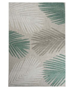 Outdoor Teppich Blätter - Verano Weiß/Mint - overzicht boven