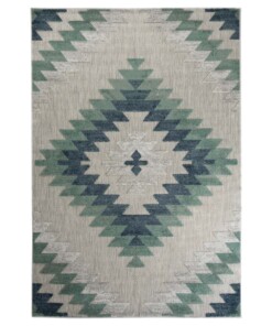 Outdoor Teppich Rautenmuster Aztek - Verano Grau/Mint - overzicht boven, thumbnail