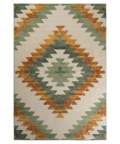 Outdoor Teppich Rautenmuster Aztek - Verano Grün/Terrakotta - overzicht boven, thumbnail Outdoor Teppich Rautenmuster Aztek - Verano Grün/Terrakotta - overzicht boven, thumbnail